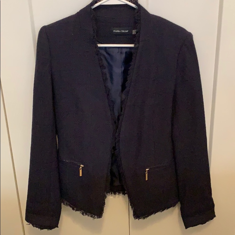 Navy tweed blazer